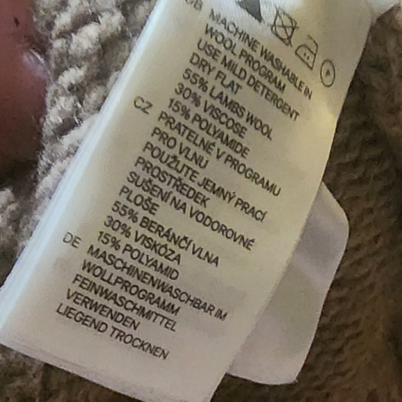 L.o.g.g Shawl-Neck Brown  Cable-Knit Sweater Size M - Picture 3 of 4